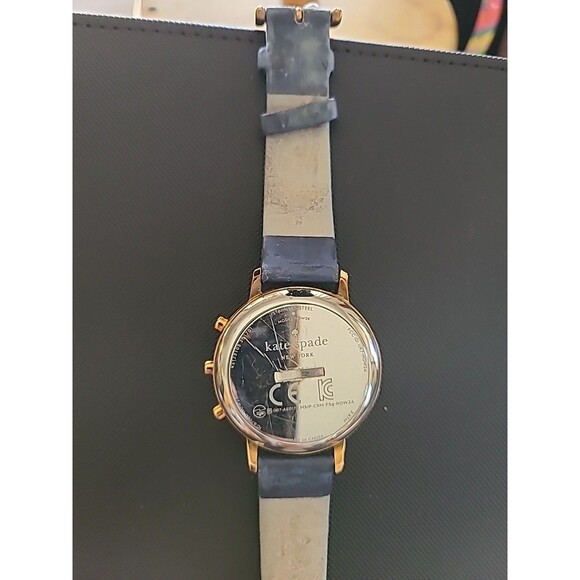 Kate Spade Grand Metro Hybrid Watch Women 40mm Leather Cheers Needs Battery